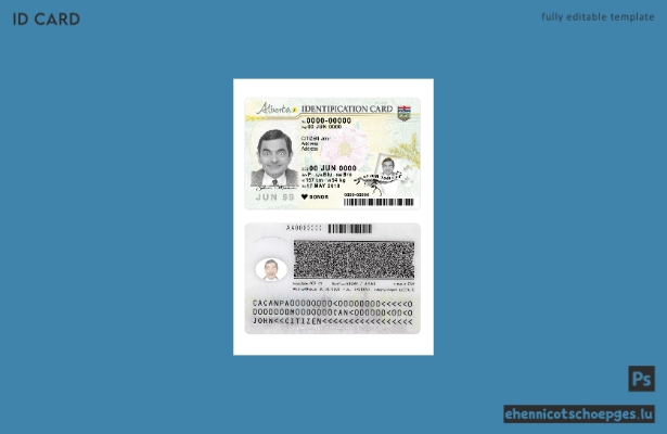 Beispielansicht eines kanadischen Alberta-Personalausweises